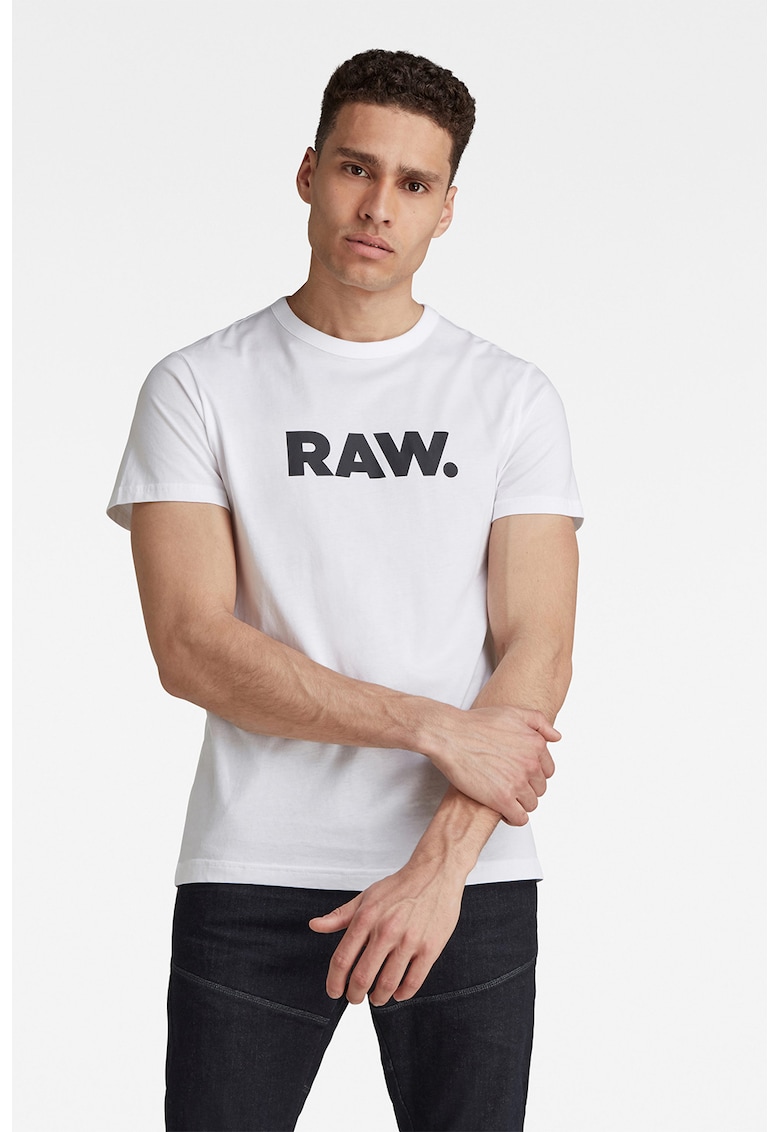 Tricou regular fit cu imprimeu text Holorn - Alb