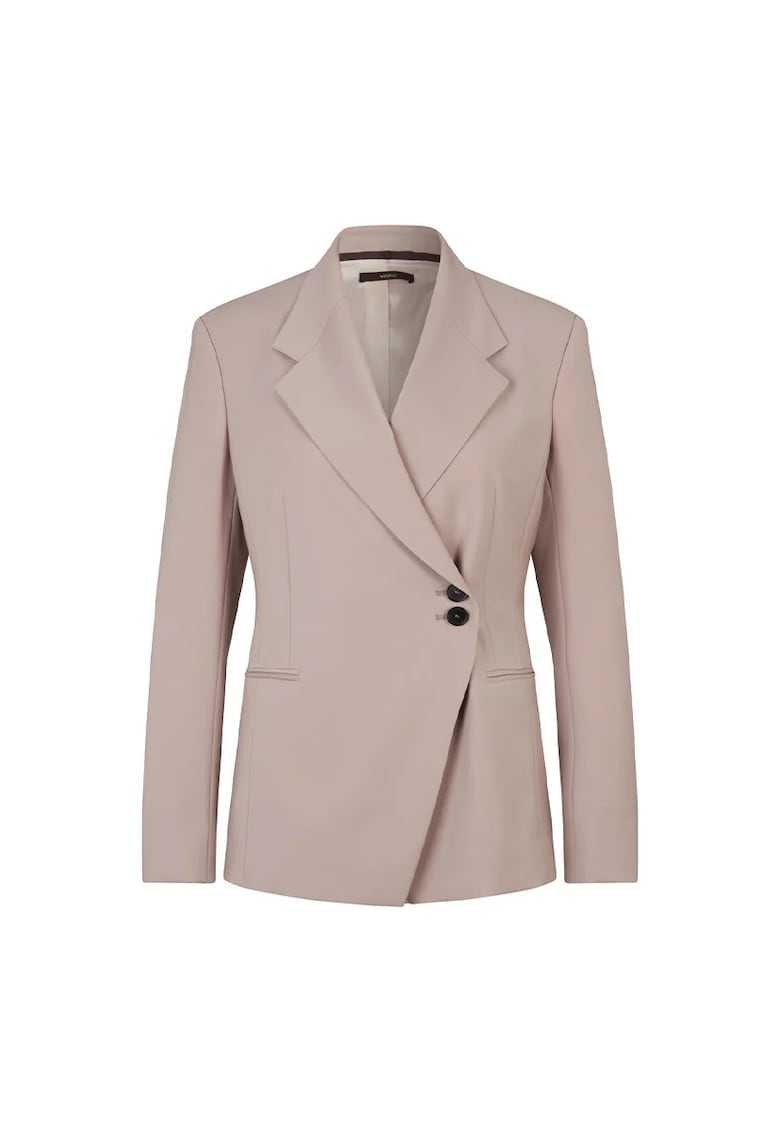 Sacou slim-fit cu inchidere asimetrica la un singur rand de nasturi