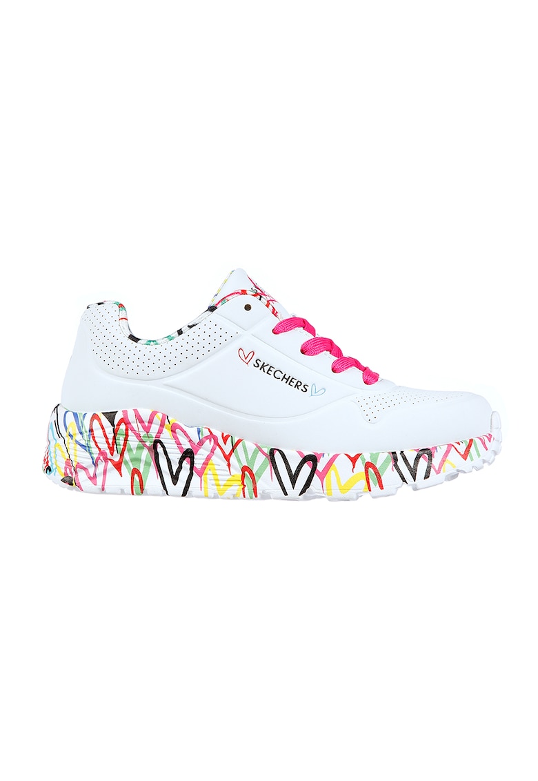 Oferte la Pantofi sport de piele ecologica Uno Lite - Lovely Luv - Alb -