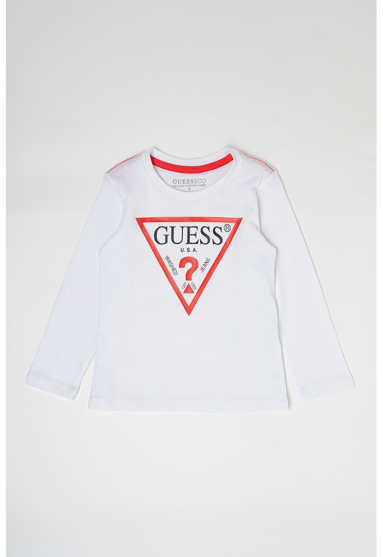 Bluza de bumbac organic cu imprimeu logo - Alb optic