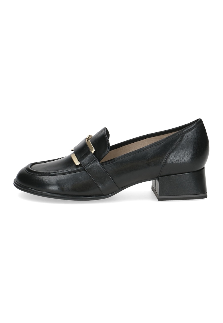 Oferte la Pantofi loafer din piele cu toc bloc - Negru