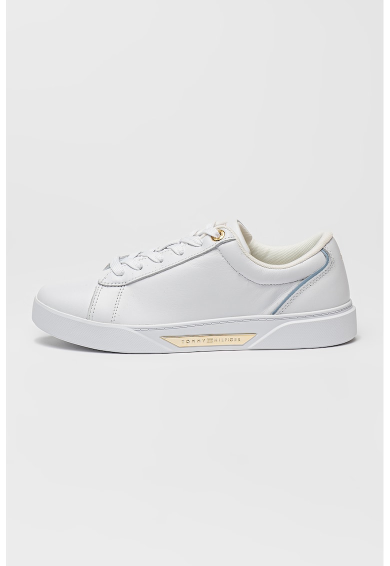 Oferte la Pantofi sport de piele cu logo metalic - Alb optic