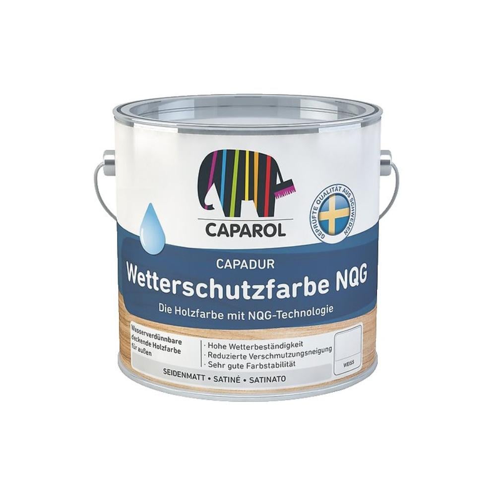 Vopsea pentru lemn/tabla Caparol Capadur Wetterschutzfarbe NQG, exterior, alb, 700 ml