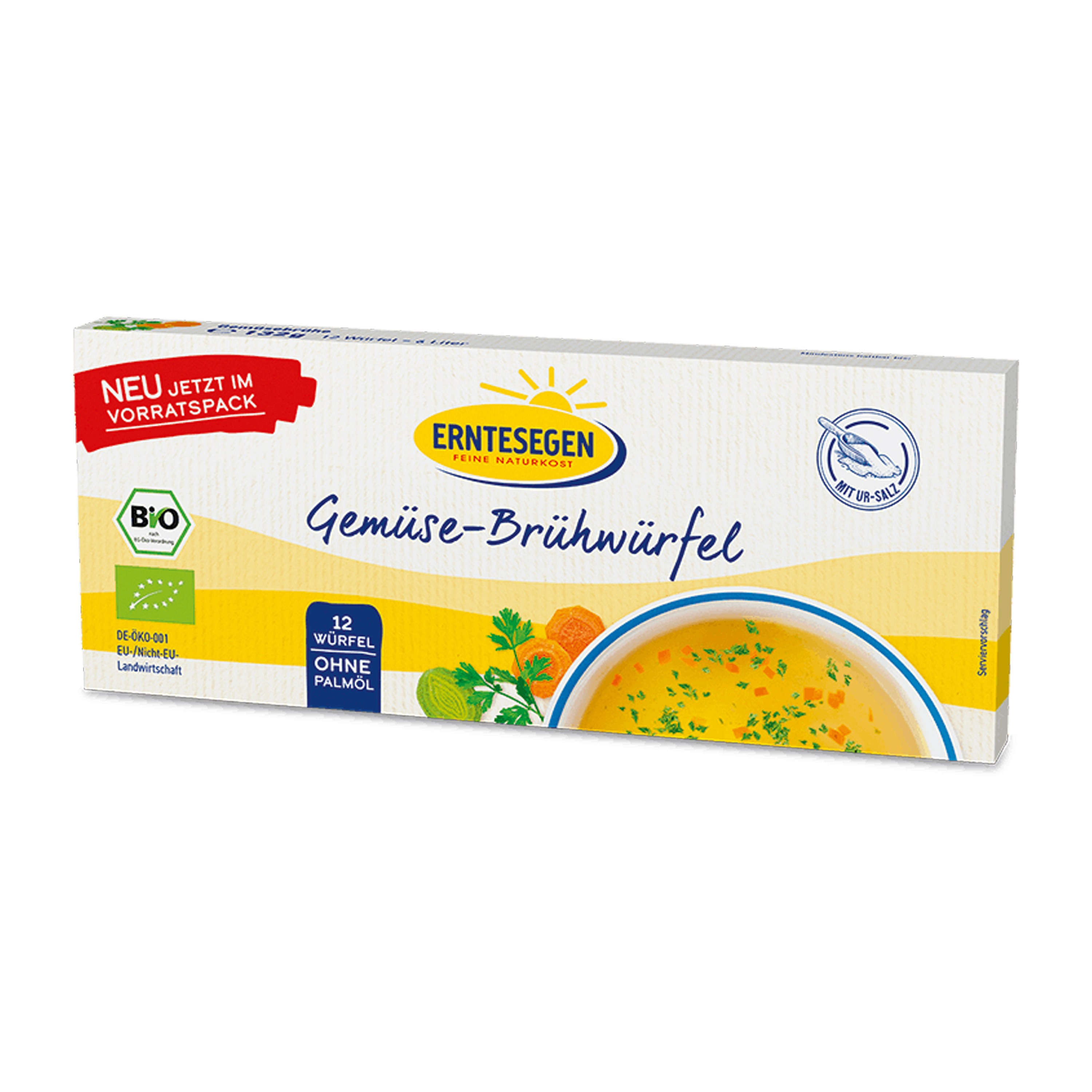 Cuburi pentru supă de legume bio, 132g 12 buc pentru 6 Litri Erntesegen
