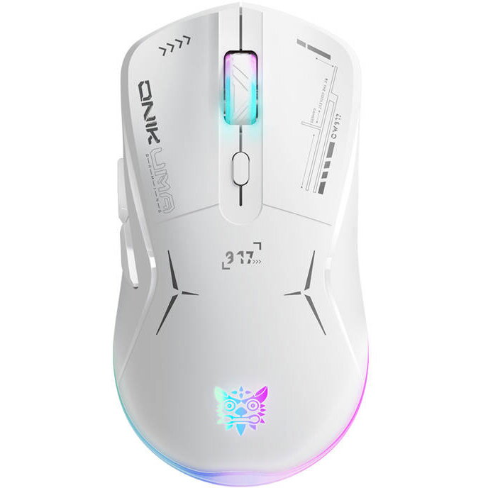 Mouse Gaming CW917 Wireless 2.4GHz / USB Iluminare RGB Maxim 4800DPI Alb