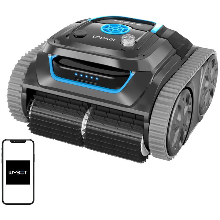 Robot de Curatat Piscina S1 fara Fir Control prin Aplicatie Negru