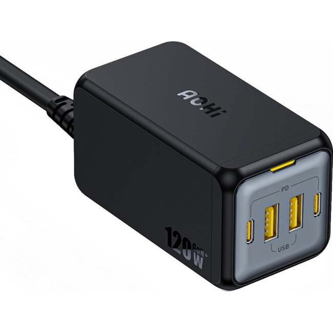 Incarcator AOC-C006 120W 2x USB-C 2x USB-A Negru