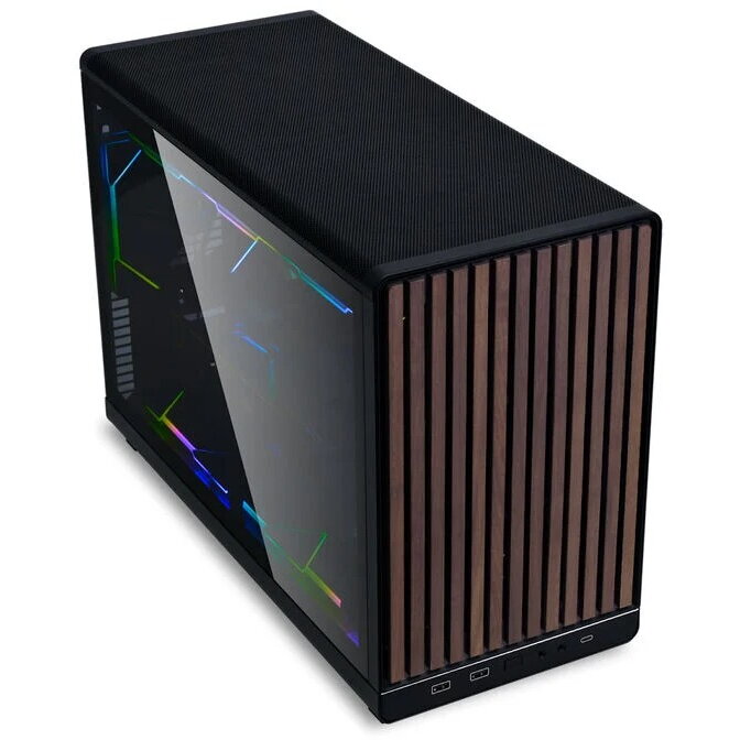 Carcasa DAN Cases A3-mATX Wood Edition Tempered Glass Micro-ATX Negru