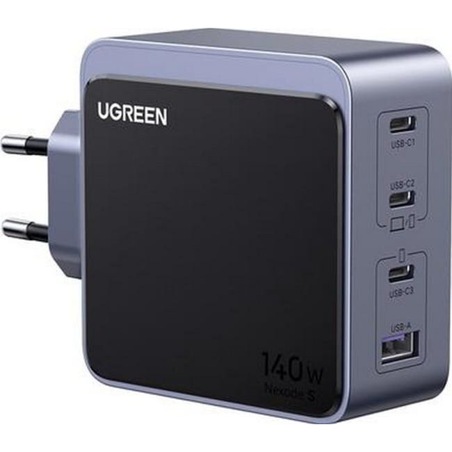 Incarcator Nexode S 140W GaN 3x USB-C + USB Gri
