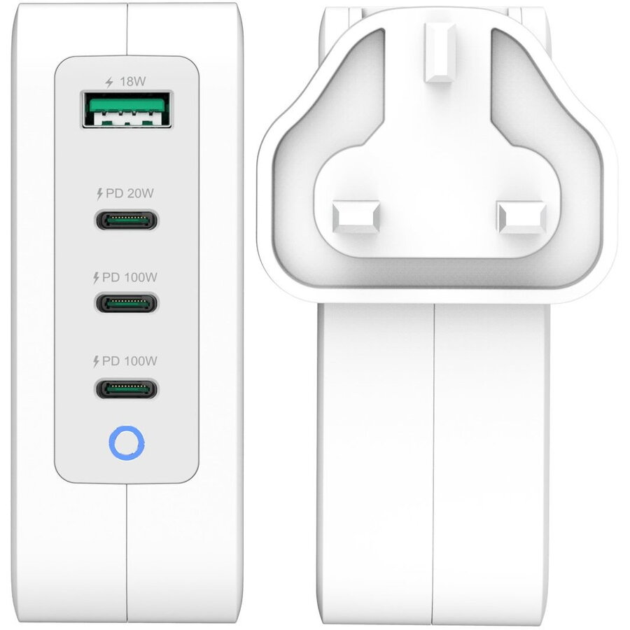 Incarcator 130W GAN USB-C 4-PORT UK Alb