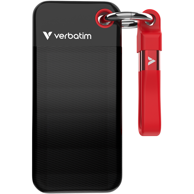 SSD Extern Portabil Pocket Interfata USB 3.2 Gen 2 128GB Negru/Rosu