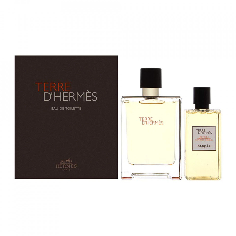 Set cadou Terre D'Hermes, Barbati, Apa de Toaleta (Continut set: 100 ml Apa de Toaleta + 80 ml Gel de dus)