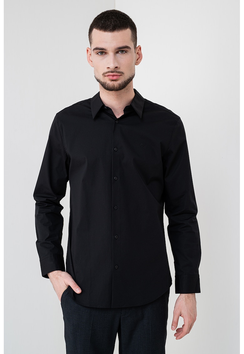 Oferte la Camasa slim-fit cu model uni