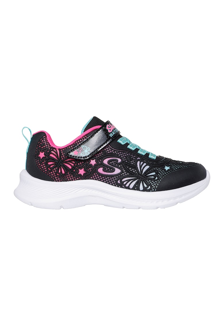 Pantofi sport Jumpsters 2.0 cu velcro si finisaj rezistent la apa - Negru/Fucsia/Albastru glaciar