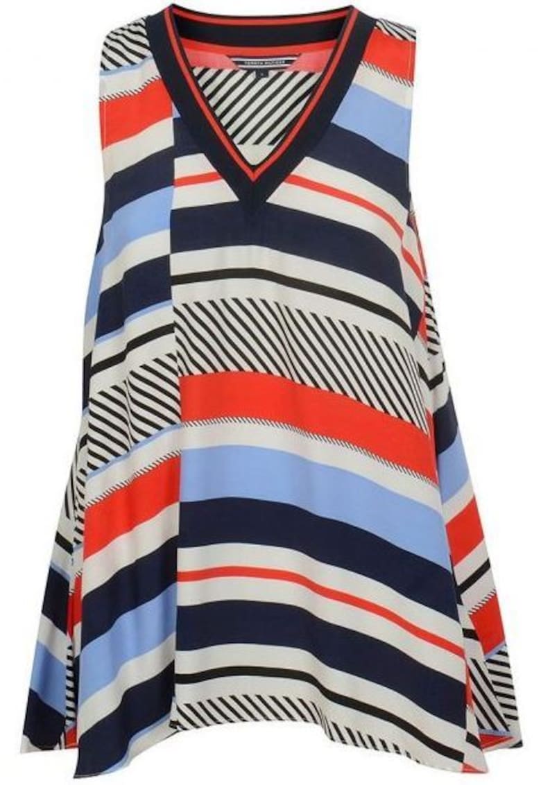 Bluza de dama -  Vascoza - Multicolor - Negru/Portocaliu/Albastru