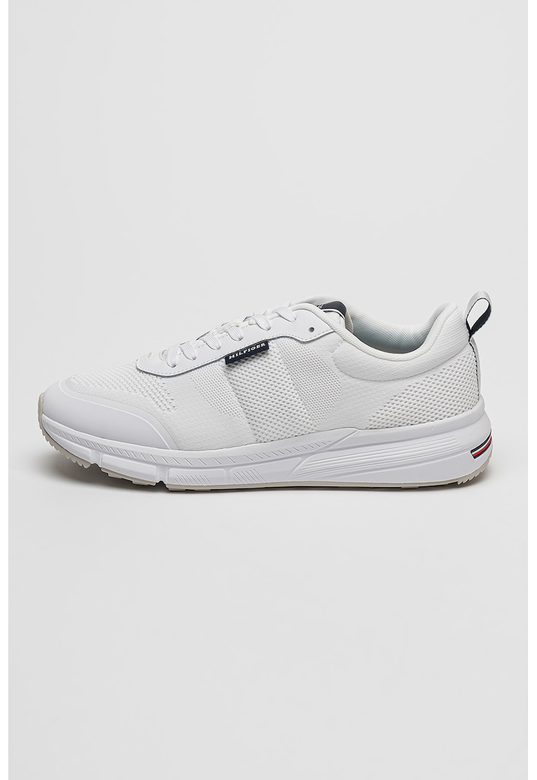 Pantofi sport de material textil cu logo - Alb
