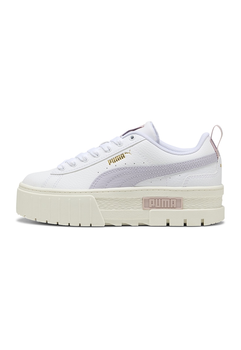 Pantofi sport Mayze de piele cu insertii sintetice - Alb/Lila