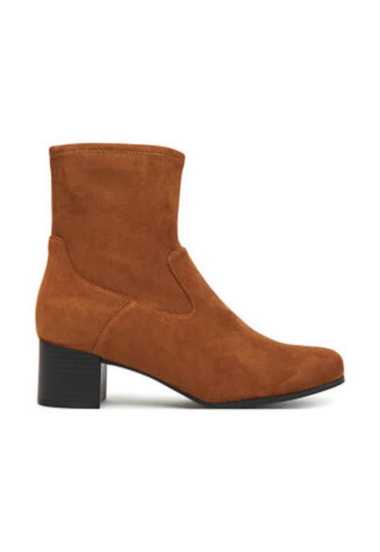Botine dama pana la glezna -  305257086 - material textil - maro