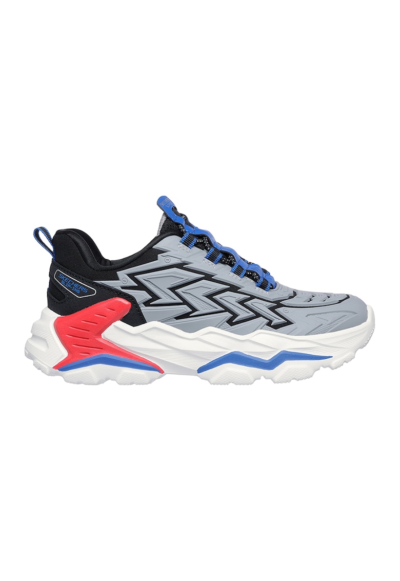 Oferte la Pantofi sport slip-ins Skech-Bots 2.0 cu talpa wedge - Negru/Gri deschis/Albastru royal