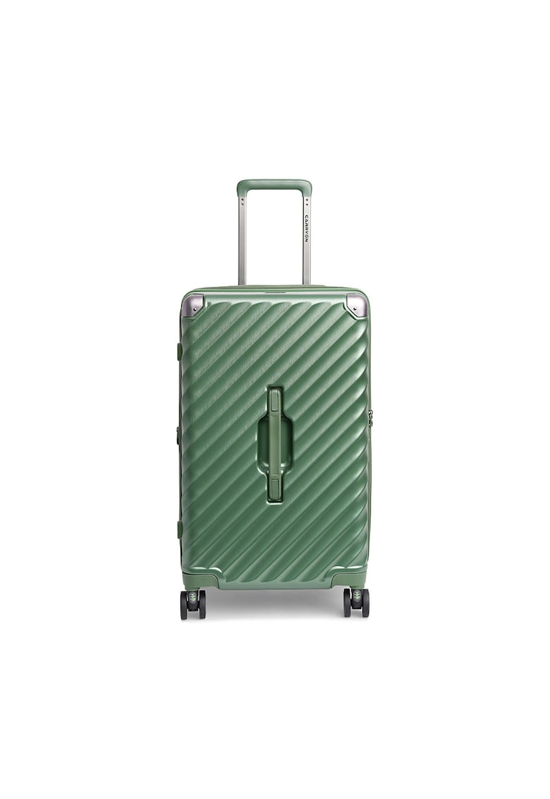 Troler cabina extensibil  Trunk - policarbonat - 56x26x24 cm - bagaj de mana - cifru TSA - 4 roti cu suspensii - verde - 56 cm