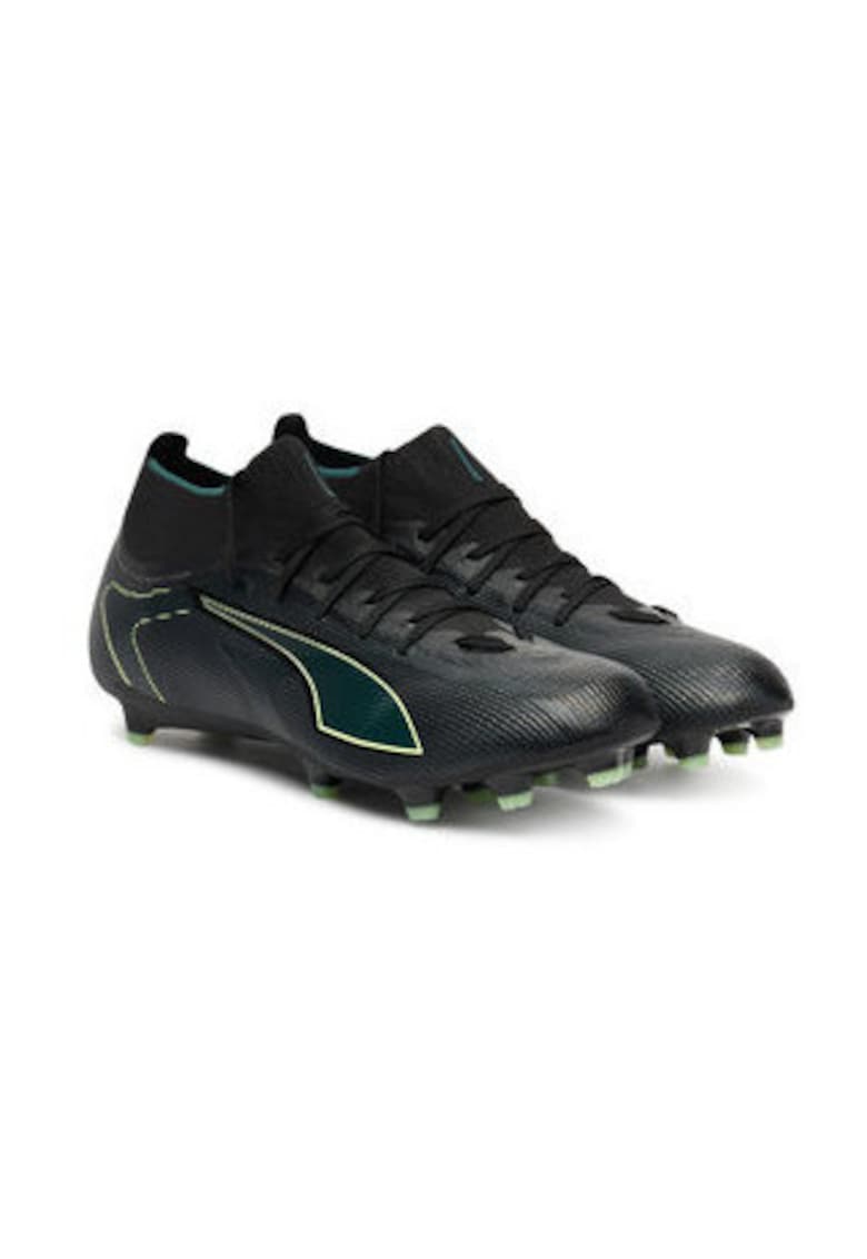 Pantofi de fotbal barbati -  material sintetic - negru/verde