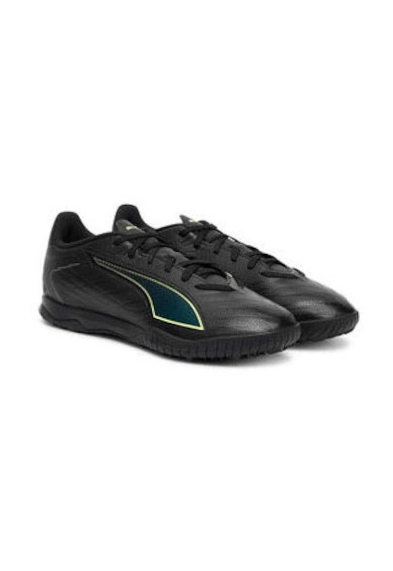 Pantofi de fotbal barbati  piele ecologica - negru/verde
