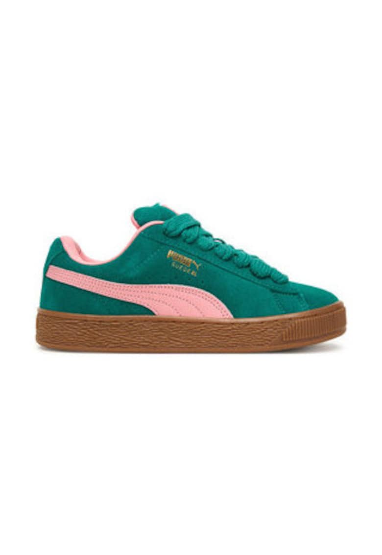 Tenisi unisex -  roz/verde - piele naturala