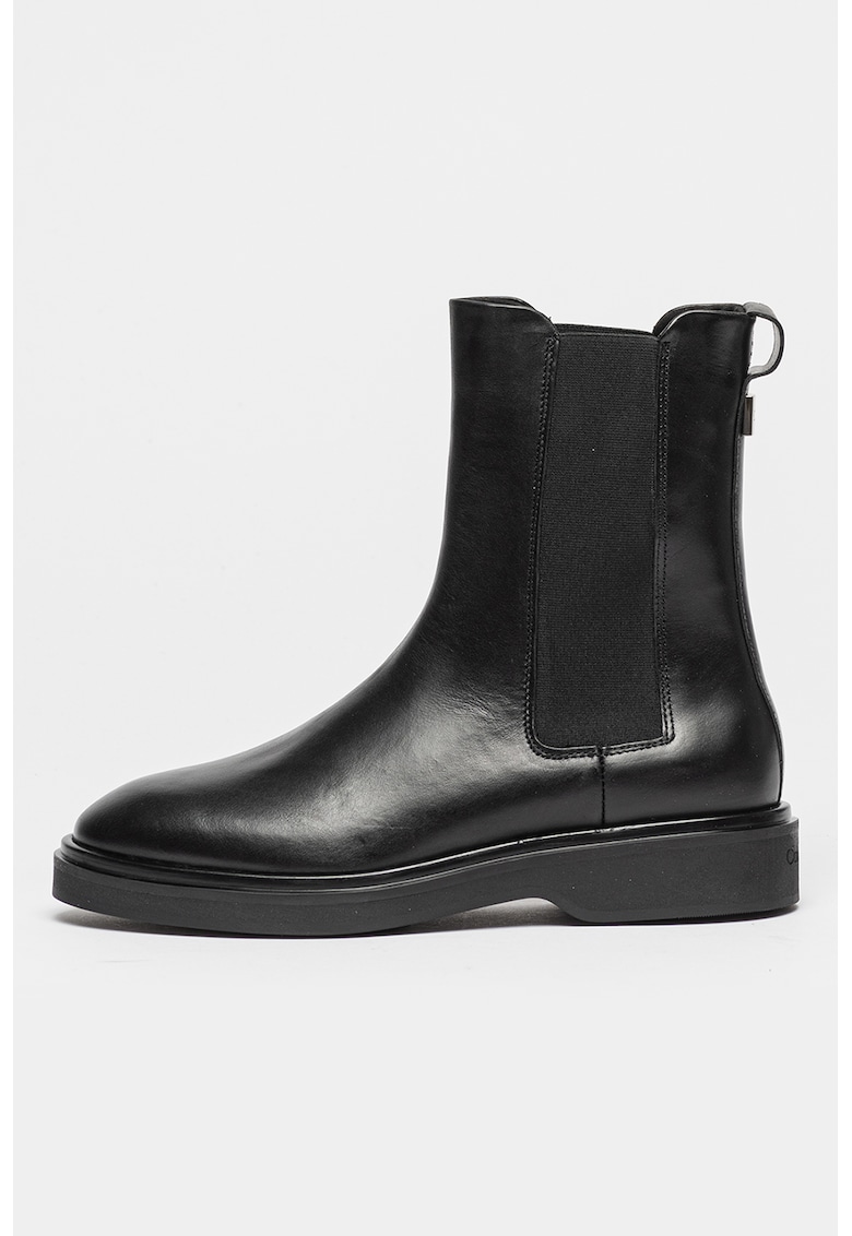 Ghete chelsea din piele - Negru