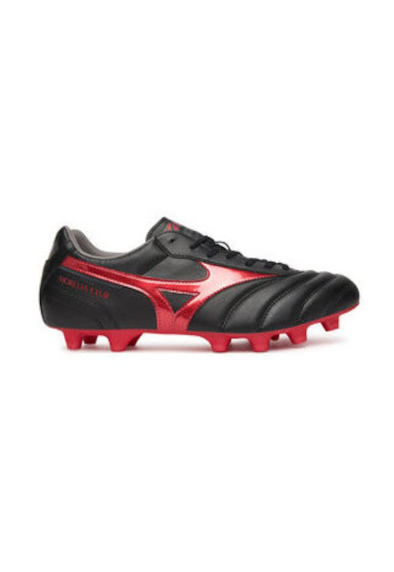 Pantofi de fotbal barbati -  piele ecologica - negru/rosu