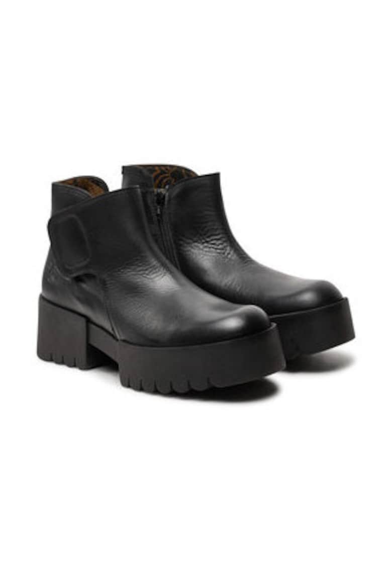 Ghete dama pana la glezna -  304465802 - piele naturala - negru -