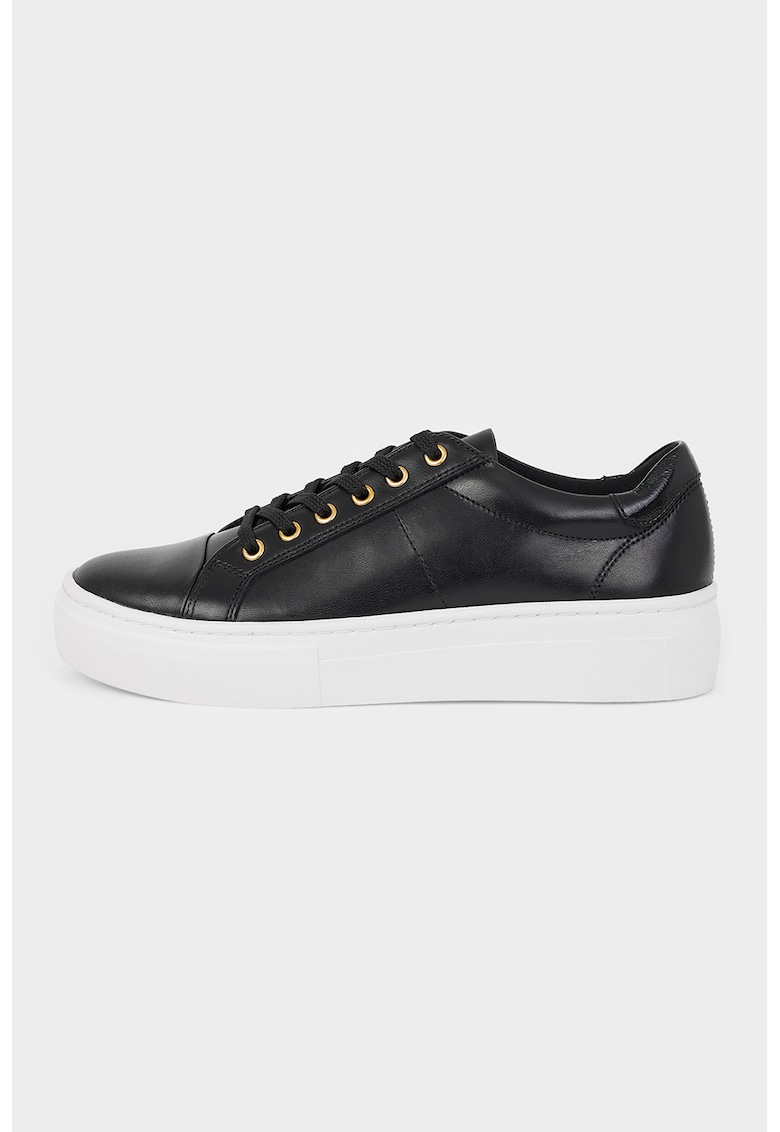 Pantofi sport din piele cu model uni Zoe - Negru