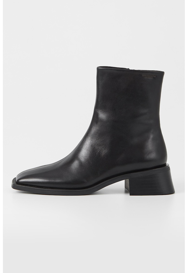 Ghete de piele cu varf patrat Blanca - Negru