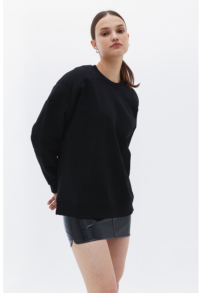 Bluza de trening cu maneci raglan - Negru