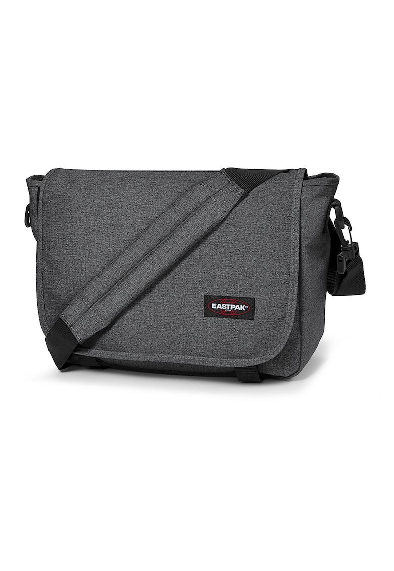 Geanta crossbody unisex cu aplicatie logo - Gri - Gri - 24x33x11