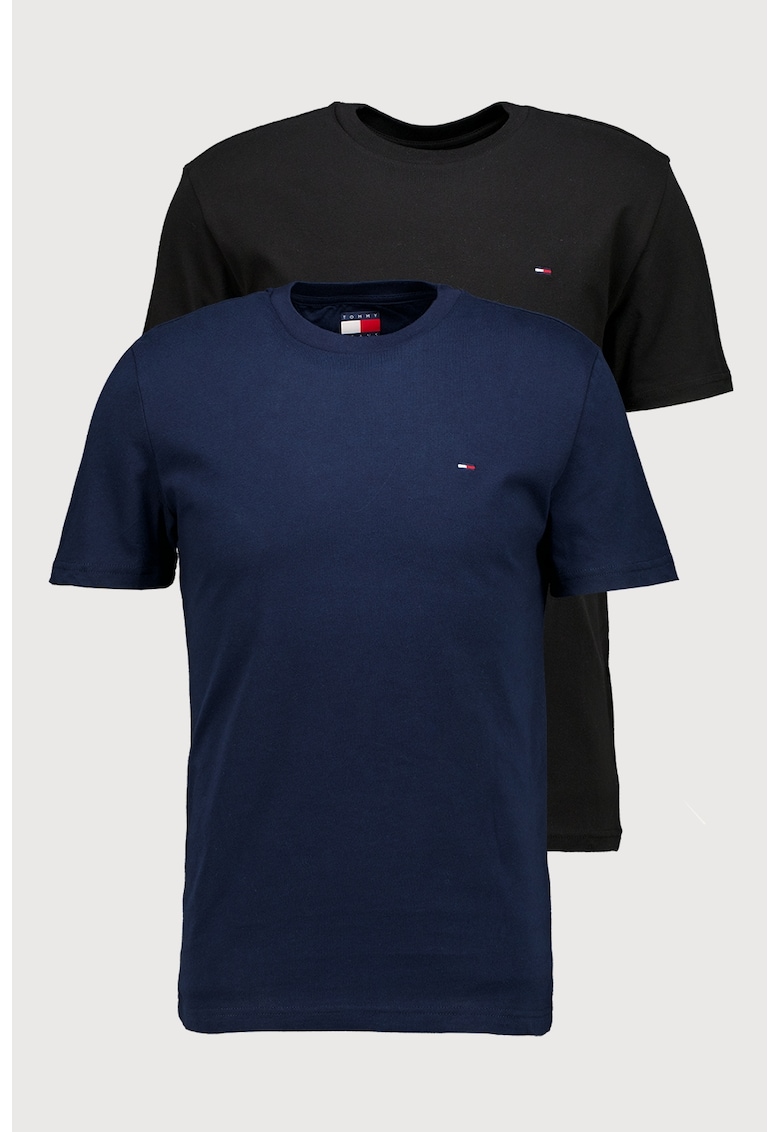 Set de tricouri slim fit din bumbac - 2 piese - Negru stins/Bleumarin