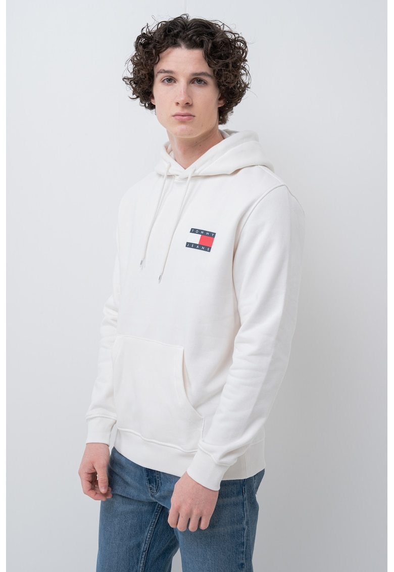 Hanorac regular-fit cu imprimeu logo - Alb
