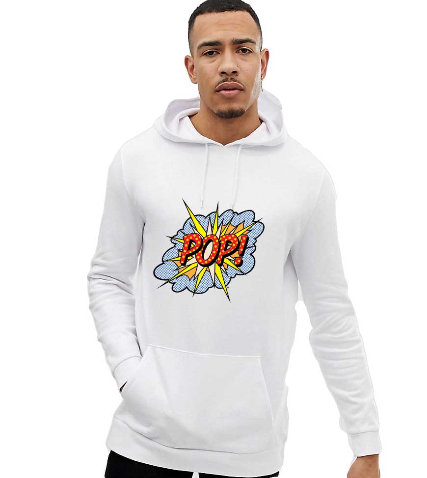 Oferte la Hanorac Barbati Alb - POP