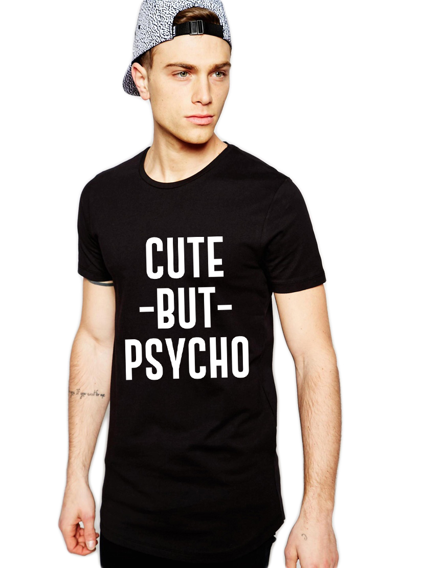 Tricou negru barbati - Cute but PSYCHO