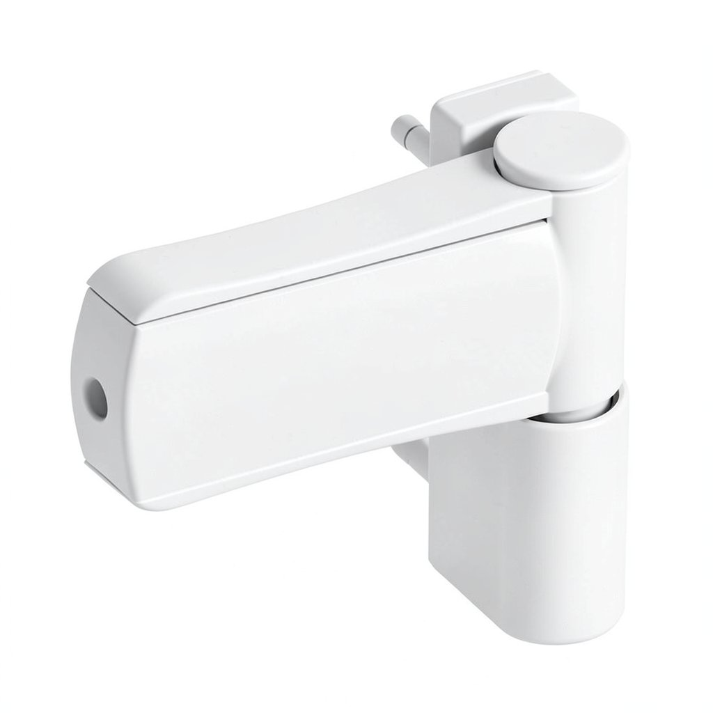 Balama 3D pentru usa din PVC, aluminiu, 14-18 mm, 105 mm, alb RAL 9016
