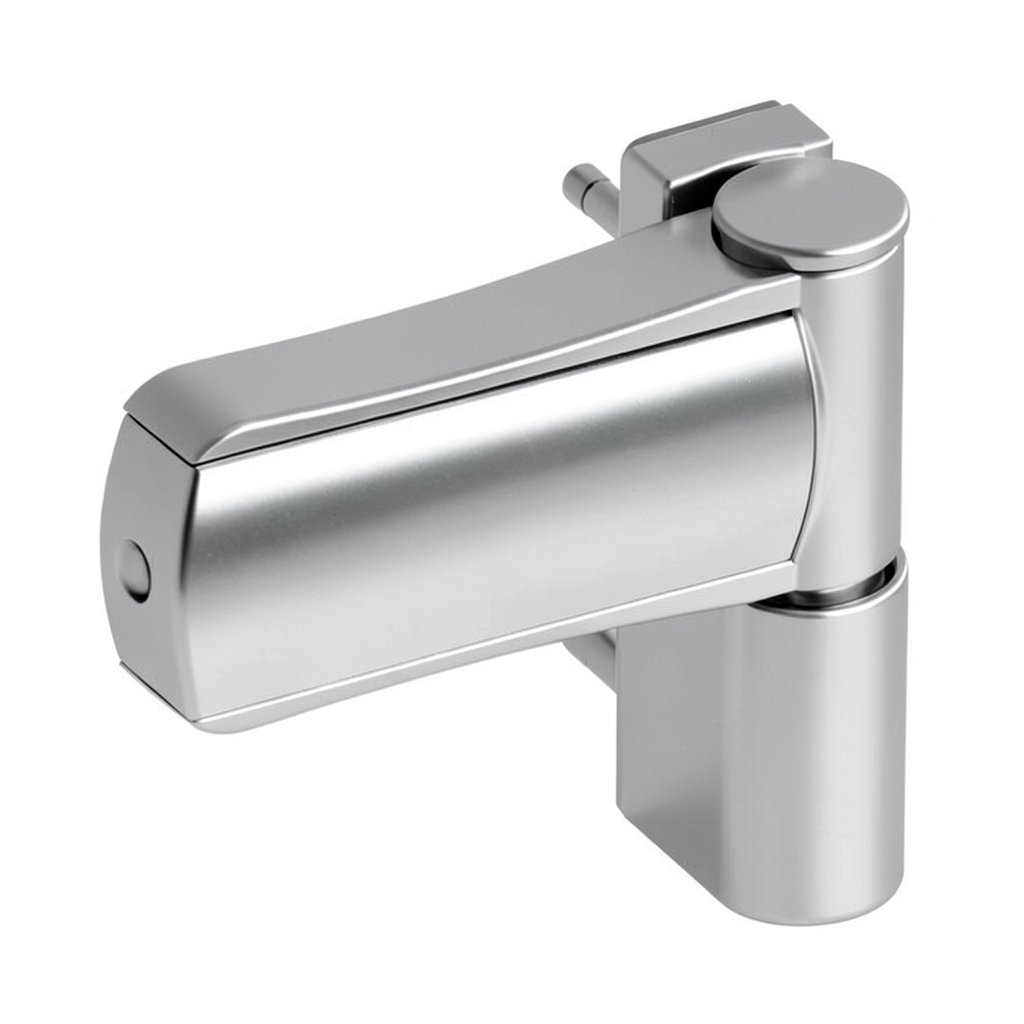 Balama 3D pentru usa din PVC, aluminiu, 14-18 mm, 105 mm, argintiu