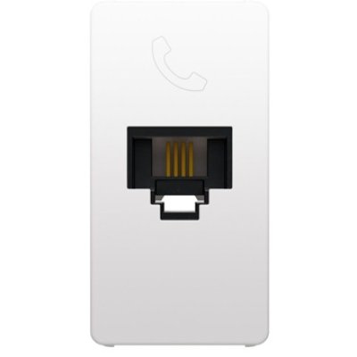 Priza Telefon RJ11 (8/4) Gewiss System Pura GWC20251, Borne cu Surub, 1 Modul, Alb Lucios
