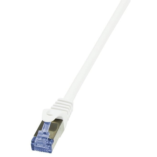 LOGILINK - Cablu patch Cat.6A, fabricat din Cat.7, 600 MHz, S/FTP PIMF brut, 0,25m, alb