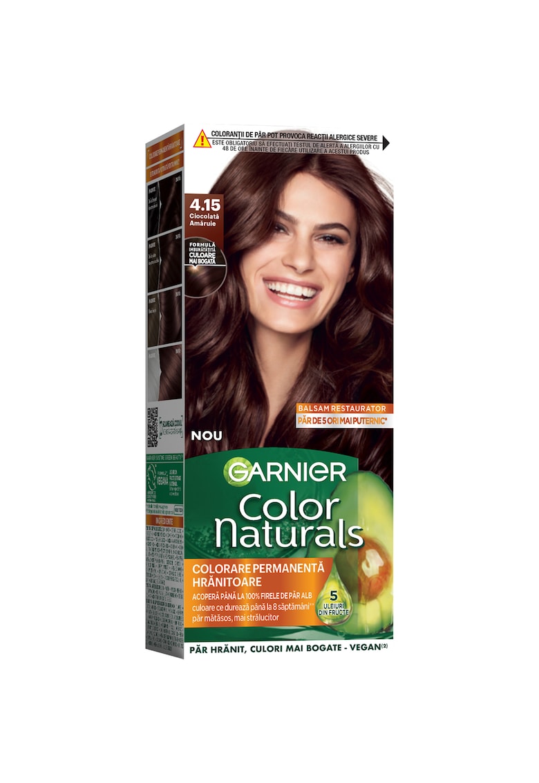 Vopsea de par permanenta cu amoniac  Color Naturals - 110 ml - Ciocolata Amaruie