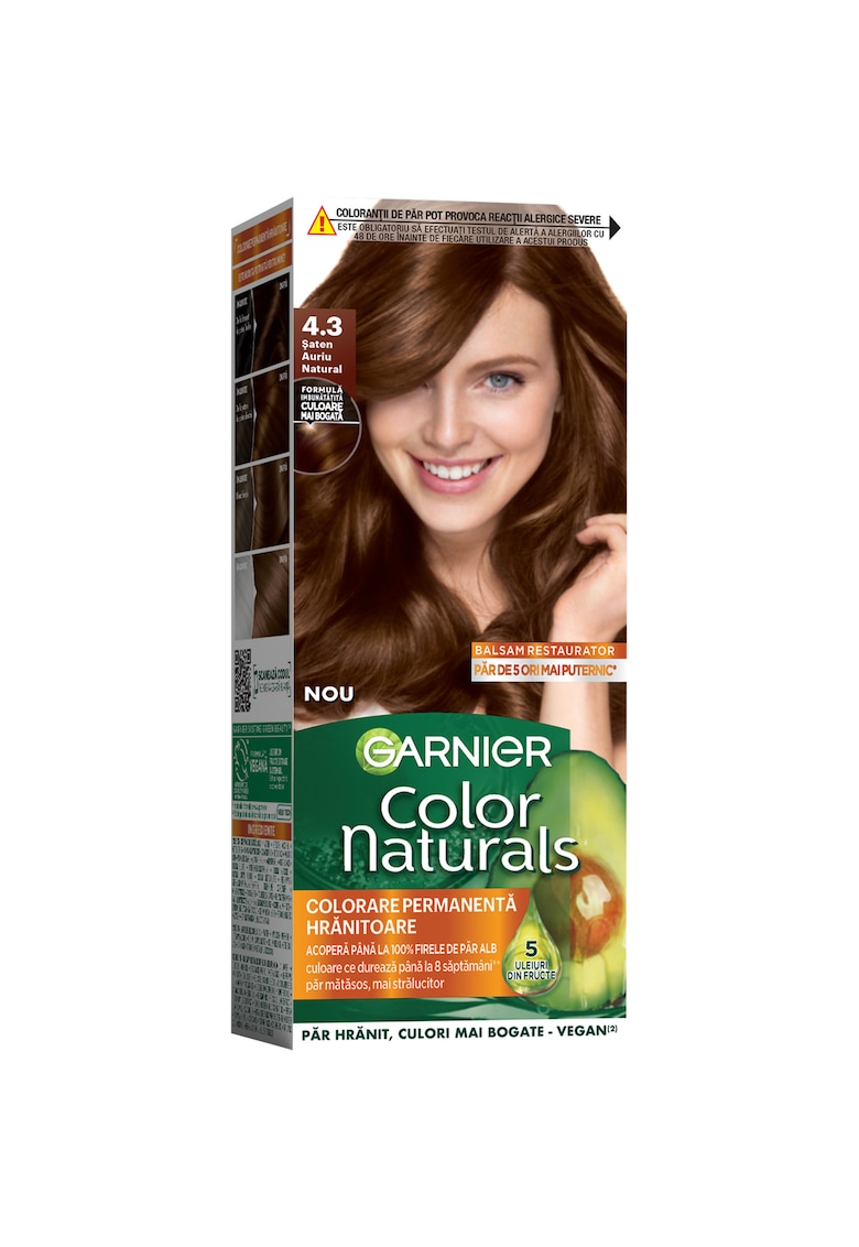 Vopsea de par permanenta cu amoniac  Color Naturals - 110 ml - Saten auriu
