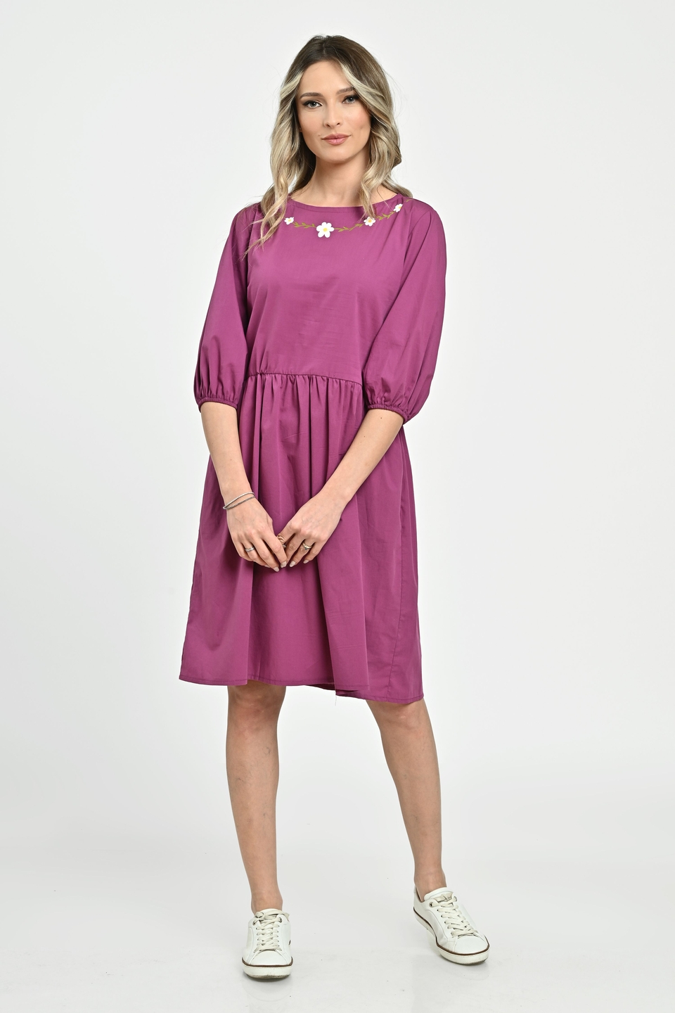 Oferte la Rochie Medie Dama V265, Fucsia pictata