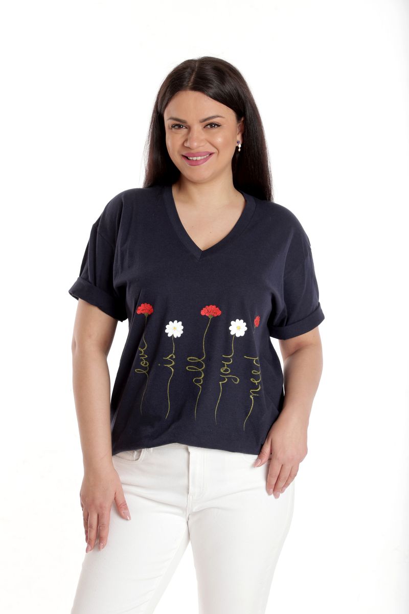 Oferte la Bluza Dama, Bleumarin cu Pictura Murala II