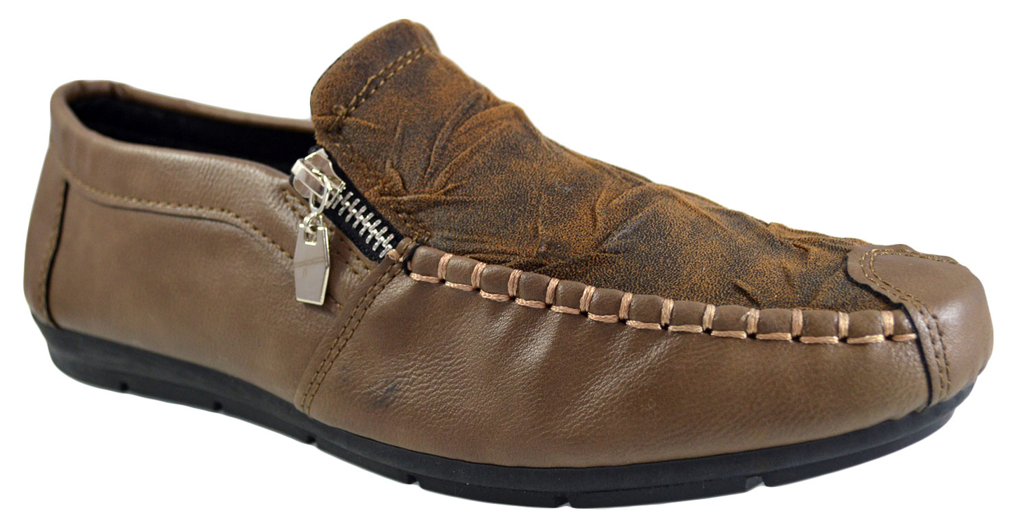 Oferte la Mocasini Barbati, maro, model cu nervuri si fermoar - Corner