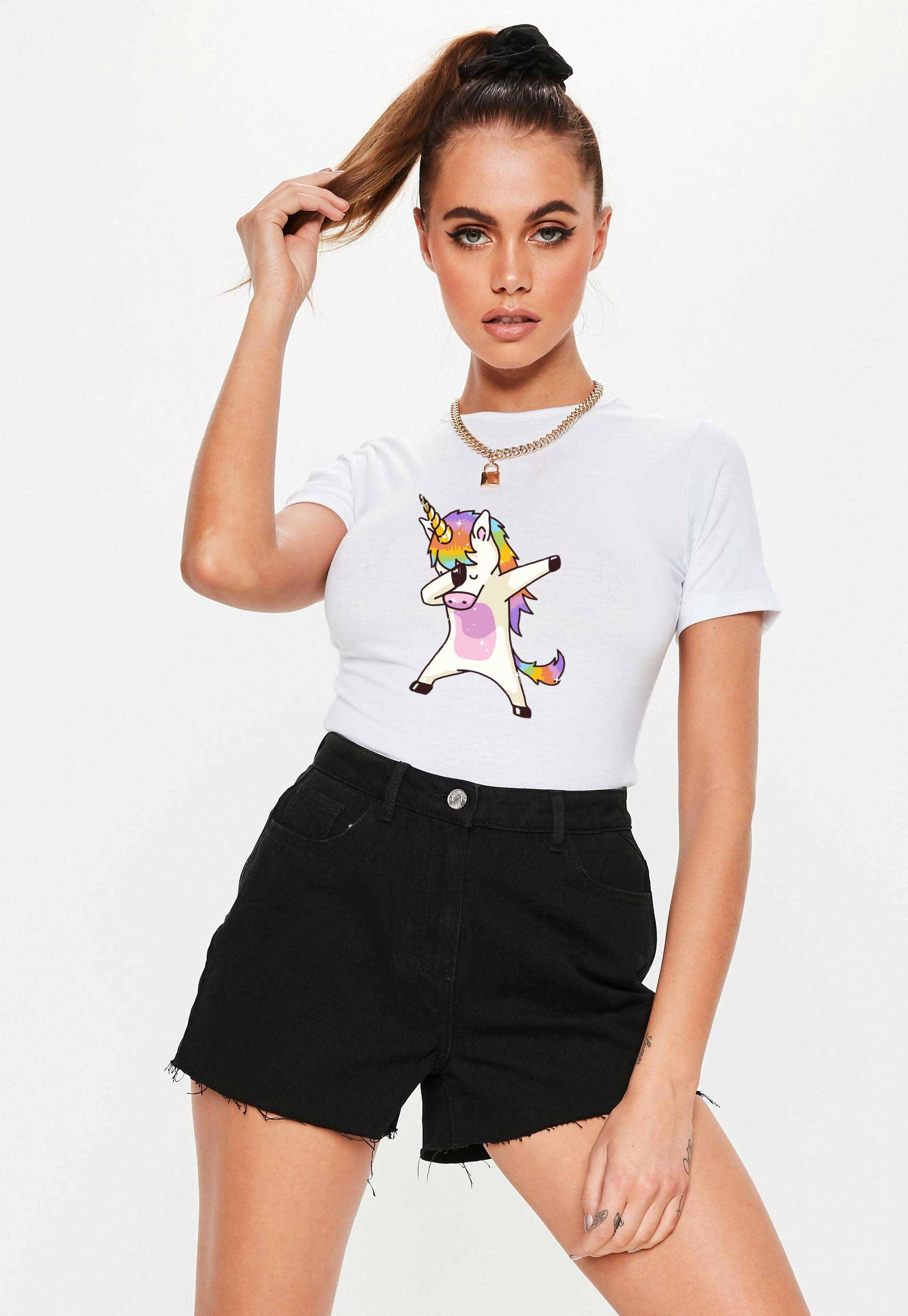 Oferte la Tricou dama alb -  Cool Unicorn