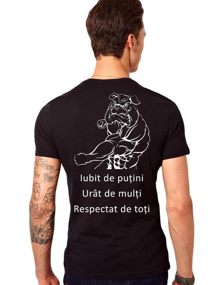 Oferte la Tricou Negru Barbati - Iubit, urat dar respectat