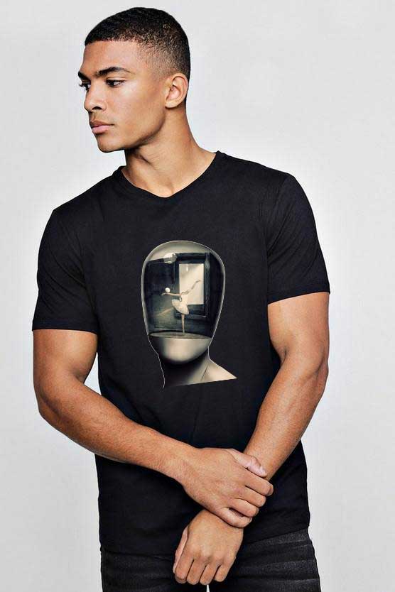 Oferte la Tricou barbati negru - Dali - Globul